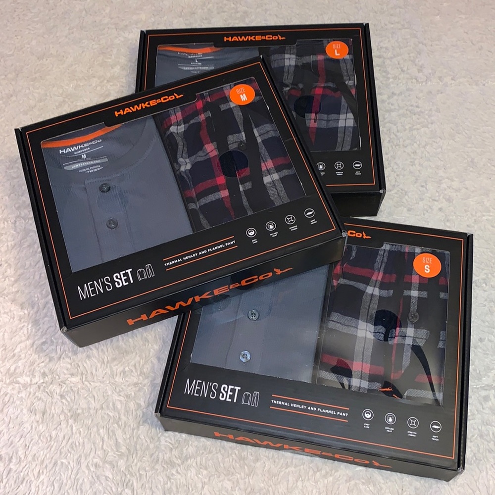 NWT Hawke & Co Boxed 2-Piece Sleep Set - Henley Top & Pajama Pant